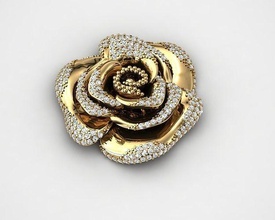 rosa jóias joalheria luxo diamantes brilhando pingentes 3d print model - Mito3D