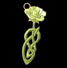 rose necklace design flower love beautiful elegant celtic gold jewelry adornment loop pendants 3d print model - Mito3D