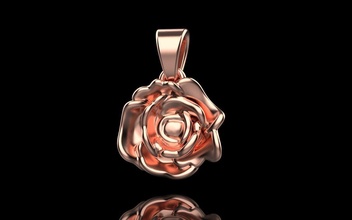 rosa pendente oro fa argento bianca platino fiore simpatico bellezza stampabile gemma diamante squillare sterlina gioielleria ciondoli 3d print model - Mito3D
