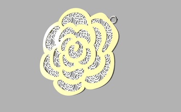 rose pendentif bijoux ferusic des boucles d'oreilles d'argent or imprimable la livre sterling joyau de fleur pendentifs 3d print model - Mito3D