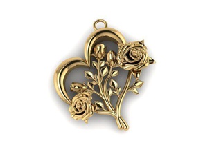 rose pendentif bijoux or la lumière floral pendentifs 3d print model - Mito3D