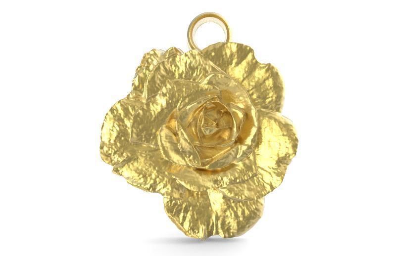 Rose pendentif 1 fleur bijoux Rosa flor art pendentifs 3D print model - Mito3D