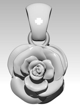 rose Anhänger 3d-Druck Modell Schmuck flora Blume bouquet rot Blatt Blumen Rosen Metallarbeiten Halskette Natur botanische Silber März march8 8 valenrin - 3d print model - Mito3D