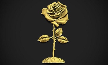 rosa pianta sollievo fiore foglia albero 3d bas piccolo stampabile 2d vaso arte 3d print model - Mito3D