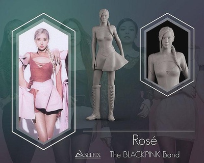 rosa retrato escultura humano cara estátua arte esculturas cantor 3dprint 3dmodel fêmea sul coreano 3d print model - Mito3D