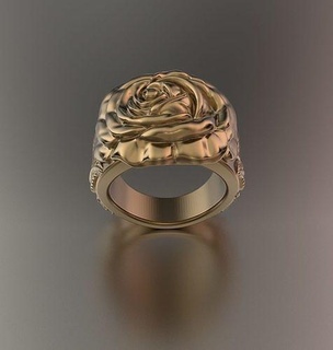 rose ring art gold jewelry silver rings flower 3d print model - Mito3D