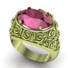 rosa anillo la joyería de oro joya el diamante precioso platino las damas zafiro brillante los anillos 3d print model - Mito3D