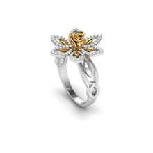 Rose Ring Schmuck Silber druckbar Diamant Hochzeit Engagement Gold Ringe 3d print model - Mito3D