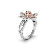 Rose Ring Schmuck Gold Silber druckbar Diamant Hochzeit Engagement Platin Mode Juwel Ringe 3d print model - Mito3D