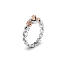 rosa squillare gioielleria oro argento stampabile diamante gioiello nozze fidanzamento platino sterlina moda gemma anelli 3d print model - Mito3D