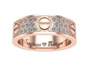 rosa squillare diamante d'oro argento gioielleria anelli 3d print model - Mito3D