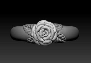 rose ring flower jewellery flora floral nature fashion beauty luxury accessories gifts gift leafs love lovely design valentines day botanical botanic jewelry rings 3d print model - Mito3D