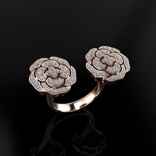 rose ring jewelry luxury elegant gem gold silver wedding diamond earring bracelet necklaces pendant rhinoceros accessory beauty fashion design cad jewel rings 3d print model - Mito3D