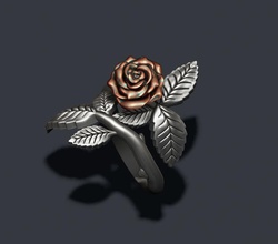 rose ring jewelry flora flower bouquet red leaf flowers roses nature botanical jewellery silver march march8 8 valentin ros roz rings 3d print model - Mito3D