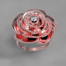 rose anello gioielli oro orecchino argento diamante gemma gioiello stampabile di fidanzamento matrimonio 3dmodel prototipo brillante 3dprint rosa fiore grande lucente regalo anelli 3d print model - Mito3D