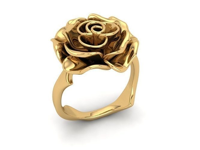 Rosa anillo oro señoras mujer Moda belleza hembra imprimible niña hermoso plata joyería joya anillos amor amando 3D print model - Mito3D