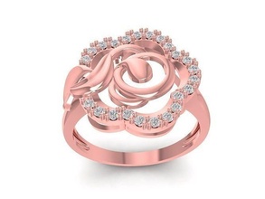 Rose bague 1480 bijoux mode accessoires or diamant femme femmes conception anneaux 3d print model - Mito3D