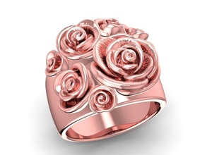 Rosa anillo 3048 joyería joya Moda accesorios oro diamante hombre hombres mujer unisexo diseño Feng Shui anillos 3d print model - Mito3D