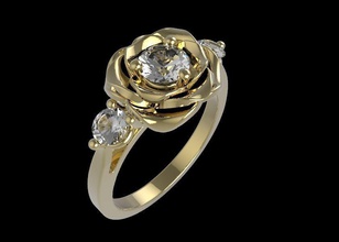 rose anneau 33 bijoux de l'anneau la livre sterling d'argent l'engagement mariage joyau collier pierre mode beauté le platine prototypage brillant bague en diamant or ruby les anneaux 3d print model - Mito3D
