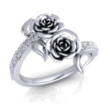 rosa anillo de 57 joya la boda compromiso joyería imprimible el diamante plata oro engagem moda sterling y belleza collar cad los anillos 3d print model - Mito3D