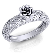rose ring 87 juwel hochzeit engagement schmuck druckbar diamant silber gold engagem mode sterling weiß schönheit ringe 3d print model - Mito3D