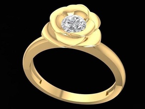 Rosa anillo flor 2536 joyería joya Moda accesorios oro diamante mujer diseño Feng Shui anillos 3d print model - Mito3D