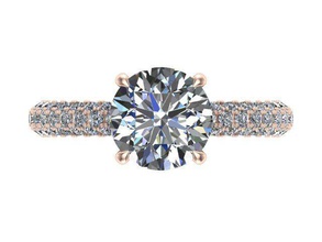 rosa anello tondo center gioielli rosering oro i diamanti anelli 3d print model - Mito3D
