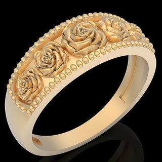 Rosa anillo plata oro imprimible joyería joya 3d modelo libra esterlina Moda belleza Boda compromiso diamante brillante zbrush diseño tendencia fantasía anillos 3d print model - Mito3D