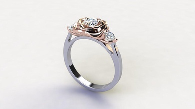 rose anel especial jóias diamante printable gem o engajamento de da forma ouro brilhantes sterling casamento moda beleza noivado brillant anéis 3d print model - Mito3D