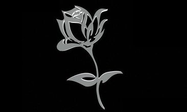 Rosa silueta Arte escritorio tatuaje diseño flor hermoso naturaleza interior hoja contorno deco escultura resumen casa decoración 3d print model - Mito3D