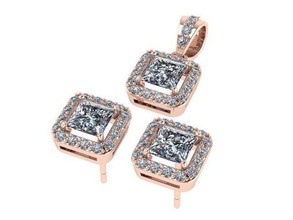 rose piazza orecchino diamante d'oro argento gioielli gli orecchini 3d print model - Mito3D