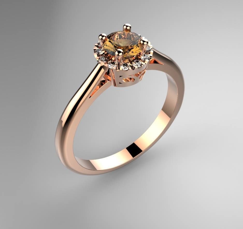 gül kadın yüzük takı rose altın elmas lüks taş değerli mücevher 3D print model - Mito3D