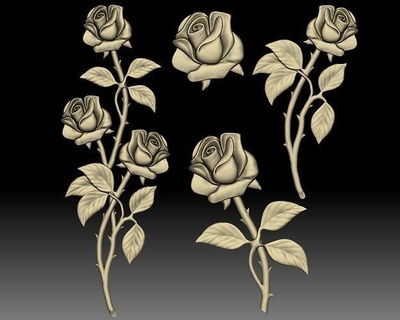 rosas bas relief cnc roteador 3d impressora rosa flor floral alívio arte esculturas 3d print model - Mito3D