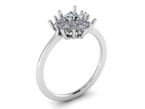 roseta anillo la joyería el diamante de oro plata los anillos 3d print model - Mito3D