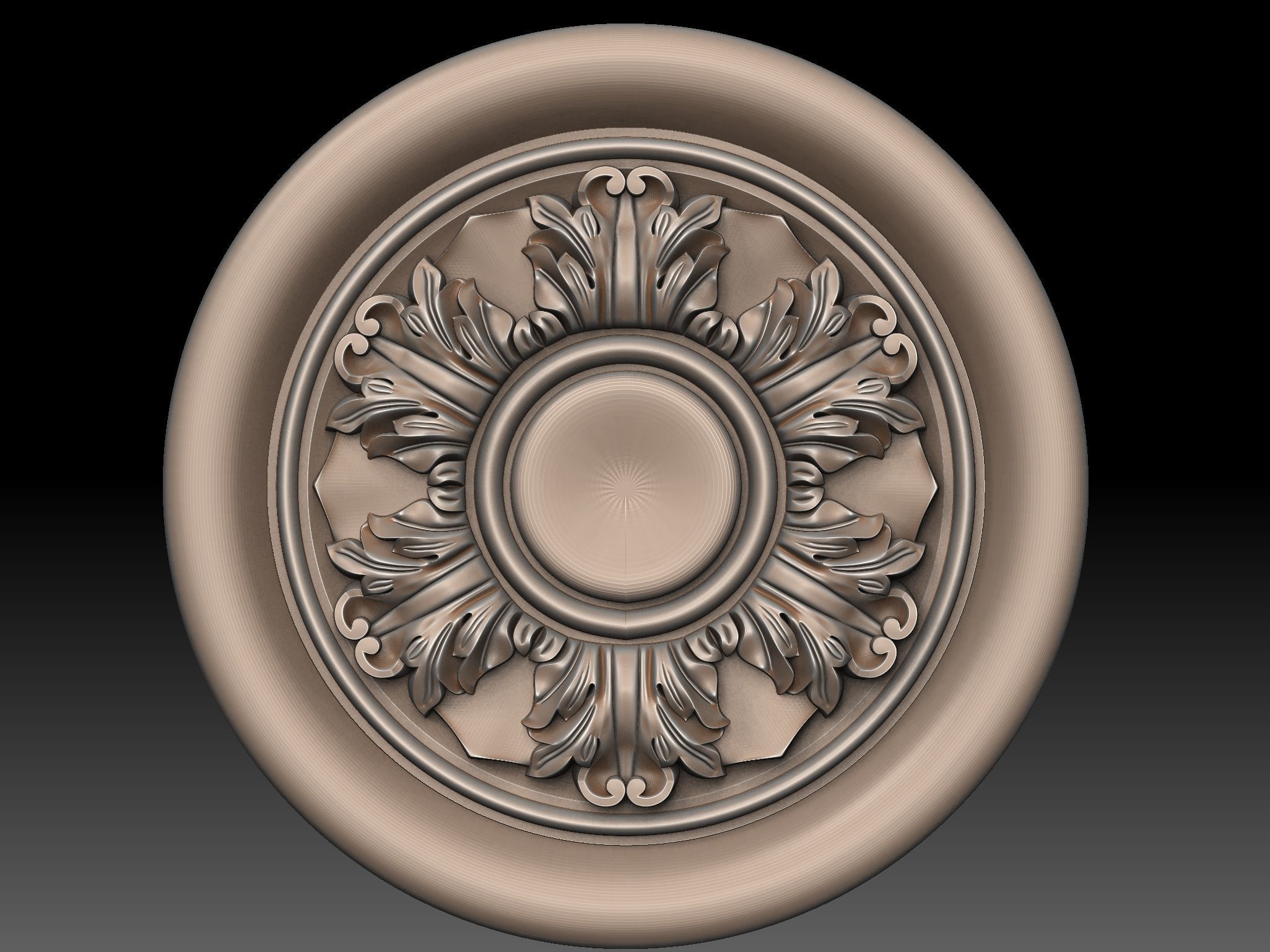 rosette ornate medallion art barocco basrelief carving classic cnc decor details finishes furniture modern ornament panel artcam decoration house carved relief 3D print model - Mito3D