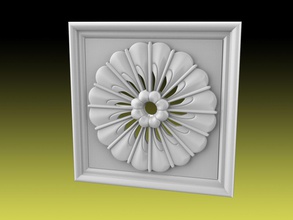 rosette 020 house cam artcam powermill wood pattern template ornament decor gypsum 3d print model - Mito3D