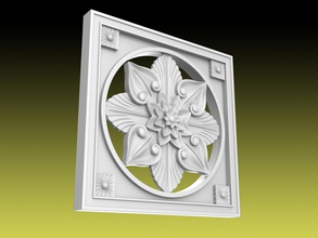 rosette 021 Haus artcam cam Holz powermill Dekor ornament Gips Muster - Vorlage cnc die Erleichterung carving 3d print model - Mito3D