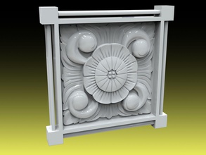 rosette 031 house 3axis cnc cam decor artcam symmetry rozette ornament 3d print model - Mito3D