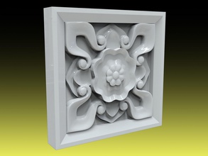 rosette 033 house cnc decor cam artcam symmetry furniture ornament pattern 3d print model - Mito3D