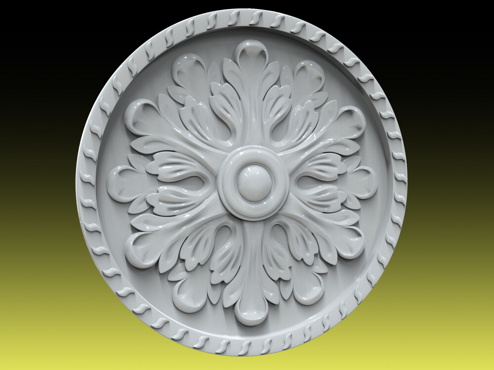 rosette 052 house artcam cnc machining furniture cam decor symmetry decoration ornament 3D print model - Mito3D