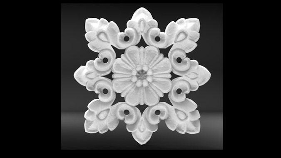 rosette bas relief 3d print model architectural decoration wall decor classic cnc interior design architecture rose flower handmade carved ornament element general mould printable house furniture 3d print model - Mito3D