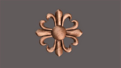 rosette ornament art furniture carving wood 3d print model - Mito3D