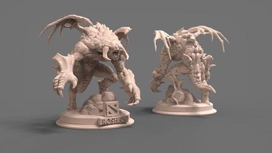 roshan dämon statue dota spiel charakter monster zahl dota2 drucken kunst skulpturen 3d print model - Mito3D