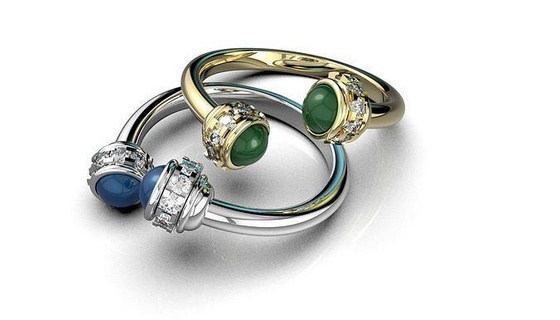 drehbar Ring Mode Sterling Silber Schmuck Juwel Hochzeit Engagement Diamant Schönheit Solitär 3d cad Matrix Nashorn Ringe 3d print model - Mito3D