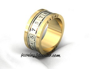 anillo giratorio obr 04 de casino la joyería rotaring bienes muebles oro joya cuarzos hombre número plata imprimible fuente los anillos 3d print model - Mito3D