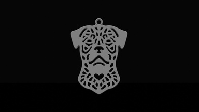 rottweiler pendant dog chain art head design symbol modern jewelry pendants 3d print model - Mito3D