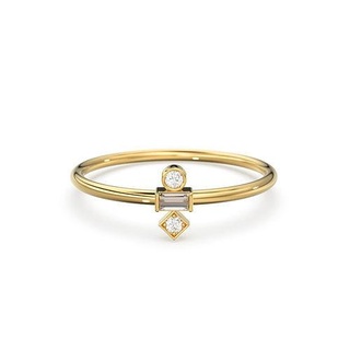 volta baguete diamante ouro minimalista anel Casamento banda joalheria argolas imprimível prata jóias noivado moda esterlina 3d print model - Mito3D