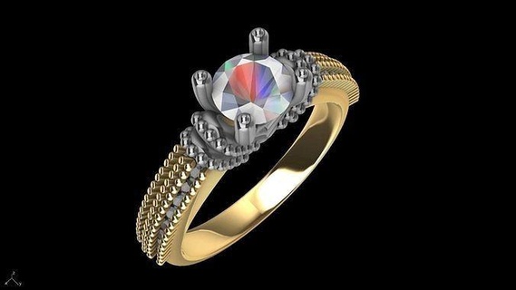 yuvarlak parlak elmas incik nişan yüzük stl doğrulandı mücevher takı yazdırılabilir moda prototip oluşturma 3d cad şık tasarım modaya uygun cazibe ilk mühür tasarımcı Beyan hafif Metin yüzükler 3d print model - Mito3D