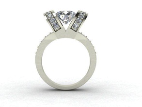 round center diamonds shank top diamond engagemnet fashion modern jewelry rings 3d print model - Mito3D