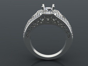 giro centro di halo gioielli i diamanti il design moda fidanzamento anelli 3d print model - Mito3D